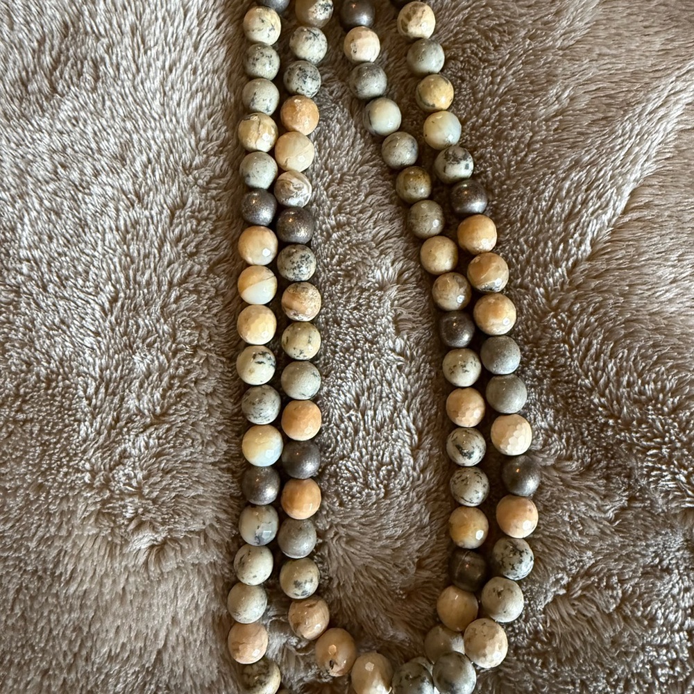 French Kande beaded double or single strand necklace.